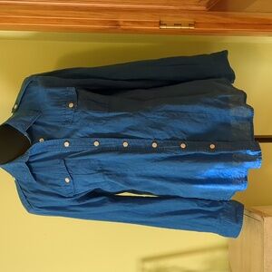 Chico's Vibrant Blue Linen-Cotton Top